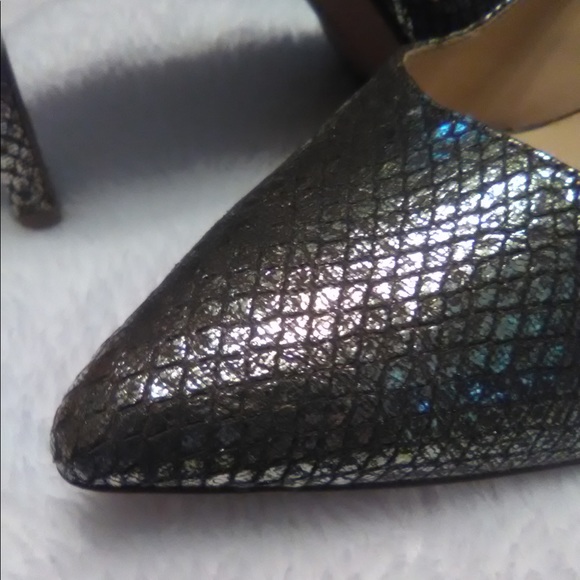 8M Nine West 4” Pointed Metallic Copper Gold Silver - Picture 3 of 6